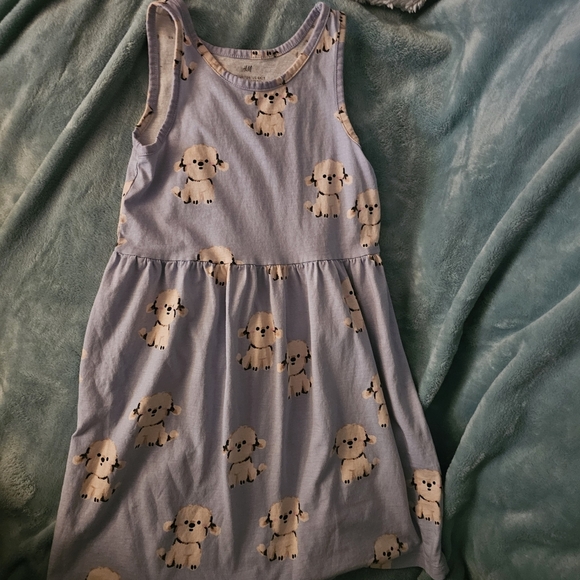 H&M Light Blue Puppy Print Casual Dress - Picture 1 of 3